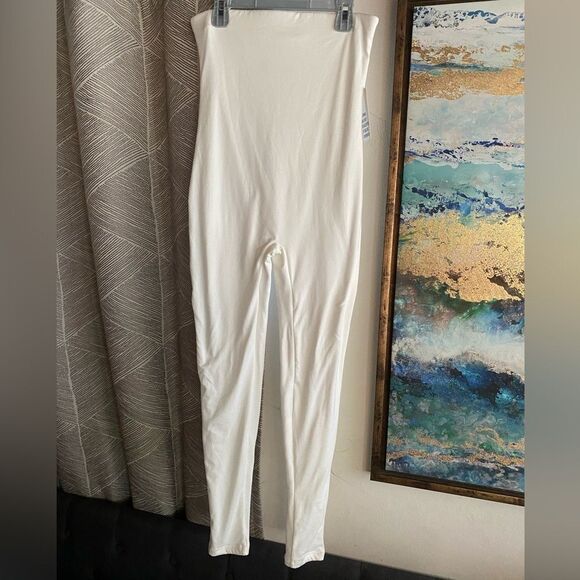 Bumpsuit Legging Maternity Pant Size Small Ivory NEW - Picture 2 of 12